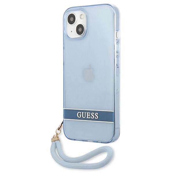 Guess Translucent Strap dėklas iPhone 13 – mėlynas