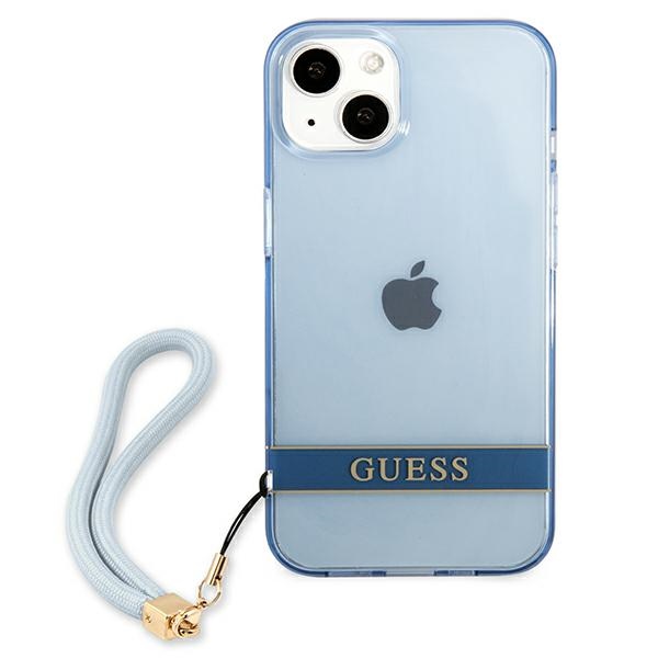 Guess Translucent Strap dėklas iPhone 13 – mėlynas