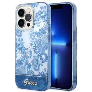 Guess Porcelain dėklas iPhone 14 Pro – mėlynas