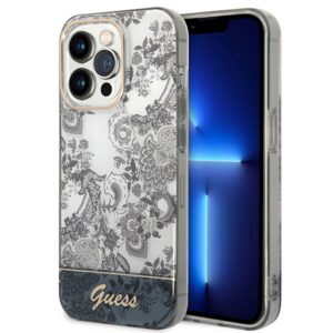 Guess Porcelain dėklas iPhone 14 Pro – pilkas