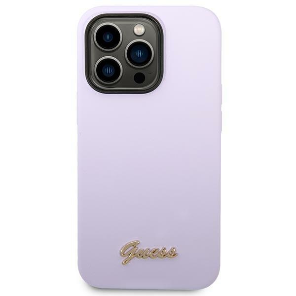 Guess silikoninis dėklas iPhone 14 Pro – violetinis
