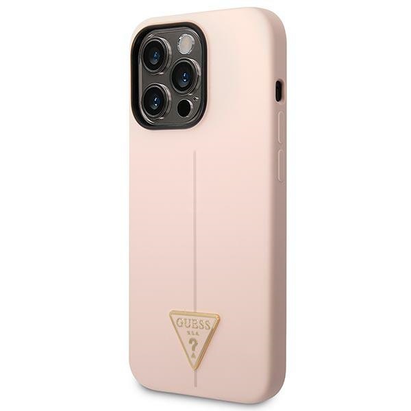 Guess silikoninis dėklas iPhone 14 Pro – rožinis