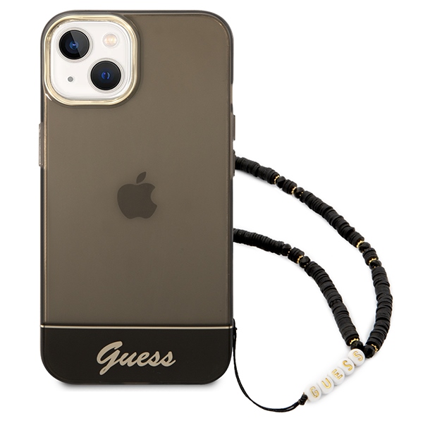 Guess skaidrus hardcase dėklas iPhone 14 Plus – juodas