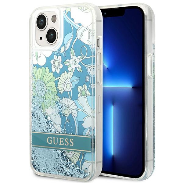Guess dėklas iPhone 14 – žalias, gėlių motyvas