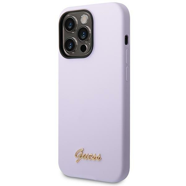 Guess silikoninis dėklas iPhone 14 Pro Max – violetinis