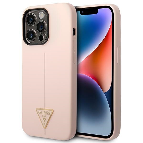 Guess silikoninis dėklas iPhone 14 Pro Max – rožinis
