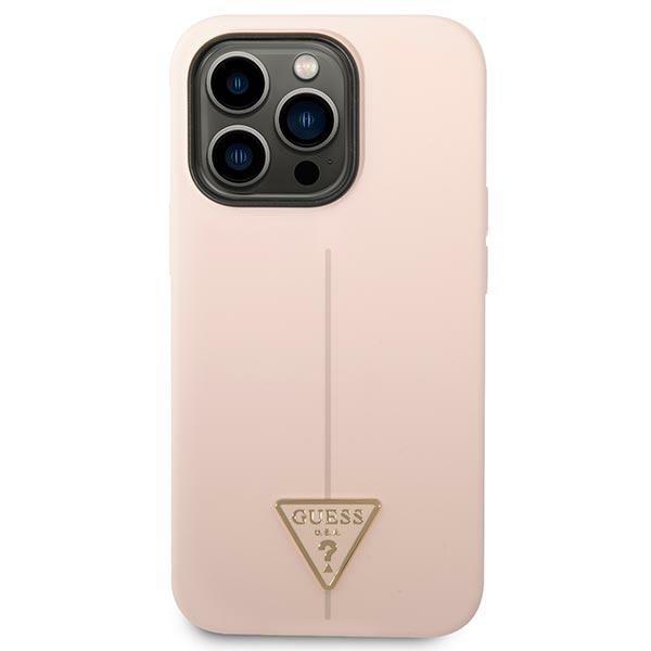 Guess silikoninis dėklas iPhone 14 Pro Max – rožinis
