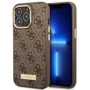 Guess MagSafe dėklas iPhone 14 Pro – rudas