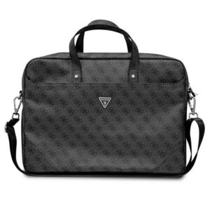 Guess Saffiano 4G Triangle Logo krepšys 16'' nešiojamajam kompiuteriui - juodas