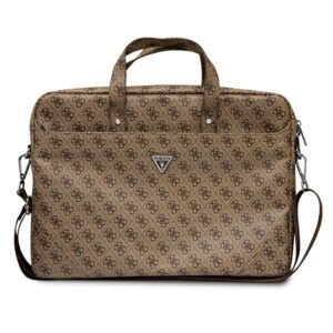 Guess Saffiano 4G Triangle Logo krepšys 16'' nešiojamajam kompiuteriui - rudas