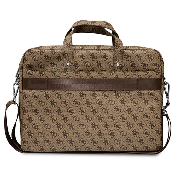 Guess Saffiano 4G Triangle Logo krepšys 16'' nešiojamajam kompiuteriui - rudas