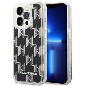 Karl Lagerfeld dėklas iPhone 14 Pro – juodas, glitter