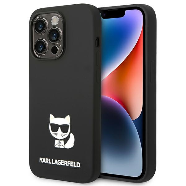 Karl Lagerfeld silikoninis dėklas iPhone 14 Pro – juodas