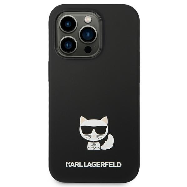 Karl Lagerfeld silikoninis dėklas iPhone 14 Pro – juodas