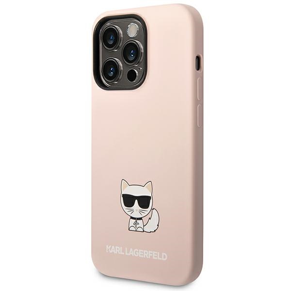 Karl Lagerfeld silikoninis dėklas iPhone 14 Pro – rožinis