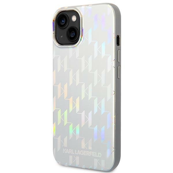 Karl Lagerfeld Monogram dėklas iPhone 14 Plus – sidabrinis