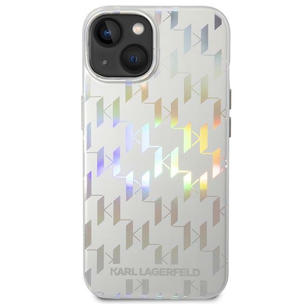 Karl Lagerfeld Monogram dėklas iPhone 14 Plus – sidabrinis