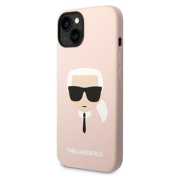 Karl Lagerfeld silikoninis dėklas iPhone 14 Pro Max – rožinis