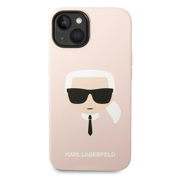 Karl Lagerfeld silikoninis dėklas iPhone 14 Pro Max – rožinis