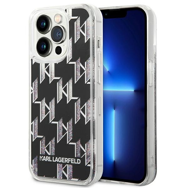 Karl Lagerfeld blizgantis dėklas iPhone 14 Pro Max – juodas