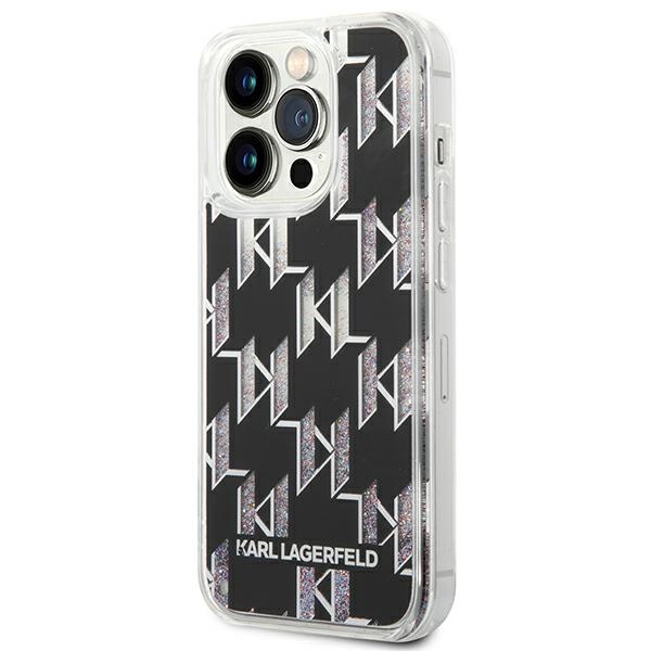Karl Lagerfeld blizgantis dėklas iPhone 14 Pro Max – juodas