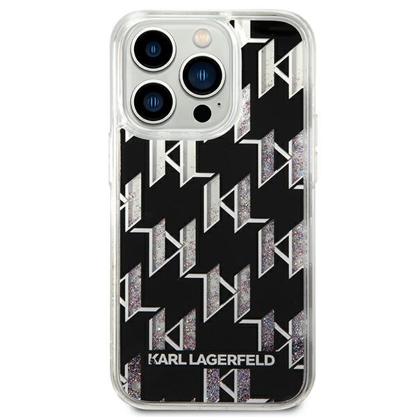 Karl Lagerfeld blizgantis dėklas iPhone 14 Pro Max – juodas