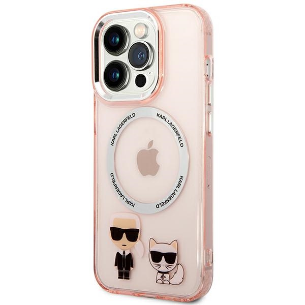 Karl Lagerfeld MagSafe dėklas iPhone 14 Pro – rožinis