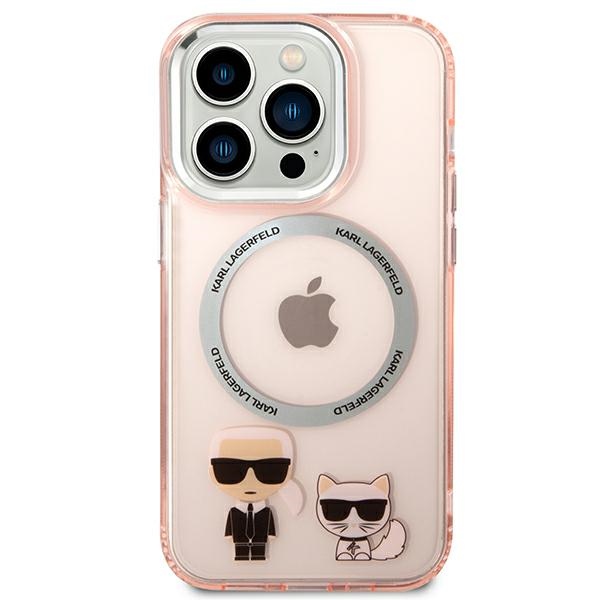 Karl Lagerfeld MagSafe dėklas iPhone 14 Pro – rožinis