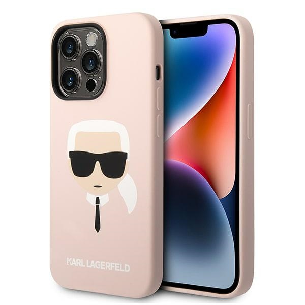 Karl Lagerfeld silikoninis MagSafe dėklas iPhone 14 Pro – rožinis
