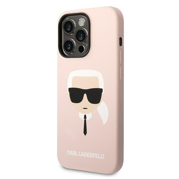 Karl Lagerfeld silikoninis MagSafe dėklas iPhone 14 Pro – rožinis