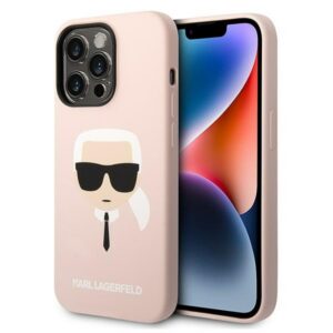 Karl Lagerfeld MagSafe dėklas iPhone 14 Pro Max – rožinis