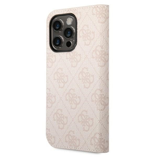 Guess knygutės dėklas iPhone 14 Pro Max – rožinis