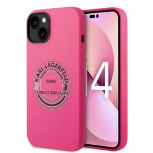 Karl Lagerfeld silikoninis dėklas iPhone 14 Plus – rožinis