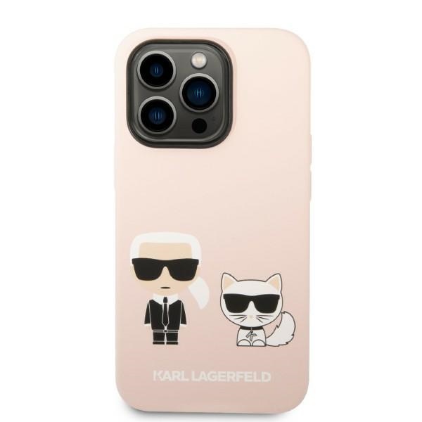 Karl Lagerfeld MagSafe silikoninis dėklas iPhone 14 Pro – rožinis