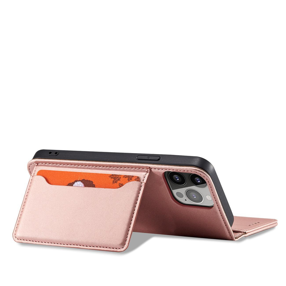 Samsung Galaxy S23+ magnetinis dėklas-piniginė – rožinis