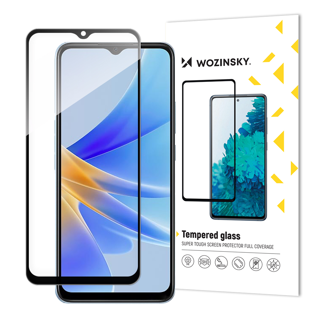 Wozinsky grūdintas stiklas Oppo A17 – juodu rėmeliu