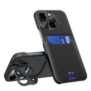 Samsung Galaxy S23 odinis dėklas su stovu – juodas