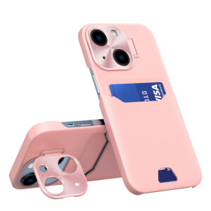 iPhone 14 Plus odinis dėklas su stovele – rožinis