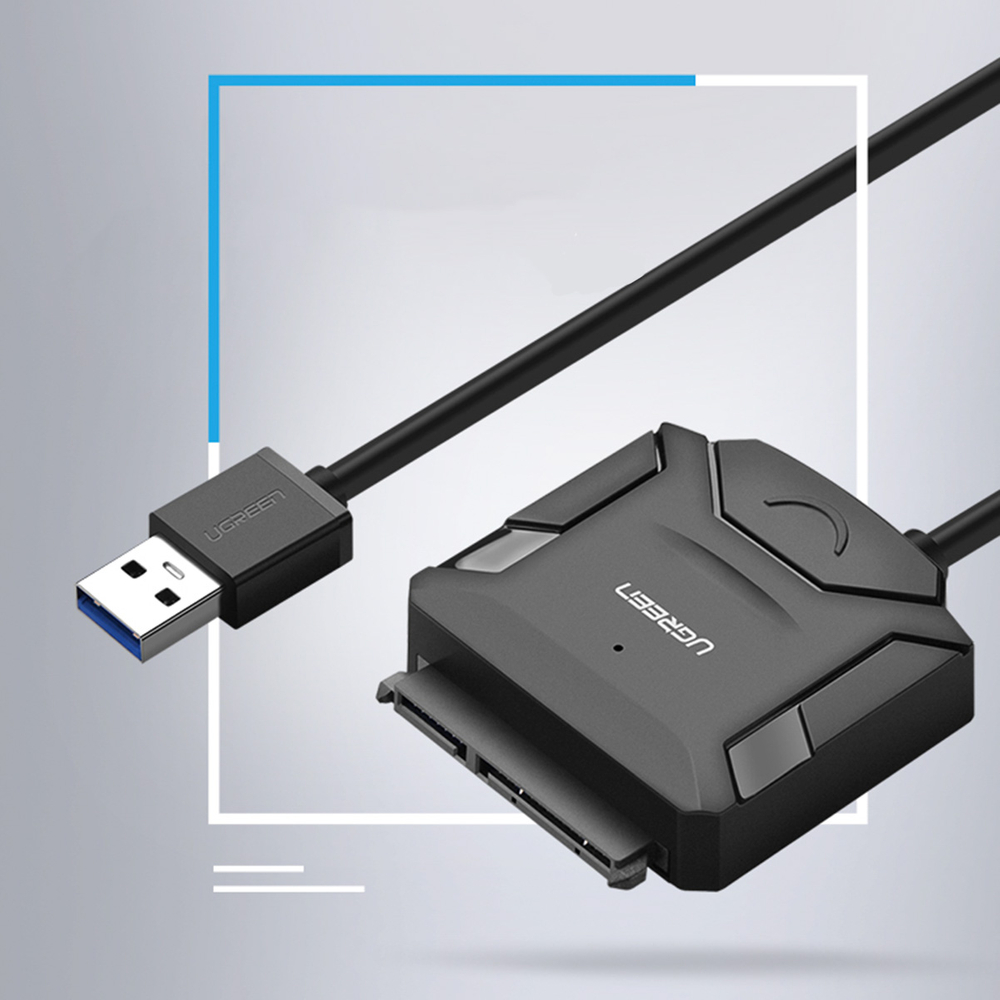 Ugreen 2.5'' / 3.5'' kietojo disko adapterio kabelis (USB-A 3.0 - SATA) juodas (CR108)