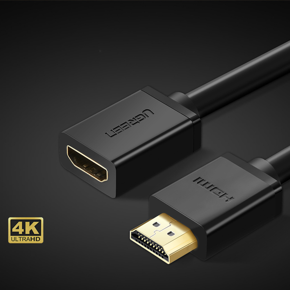 Ugreen HD107 10141 HDMI (vyriškas) - HDMI (moteriškas) 4K kabelis 1m - juodas