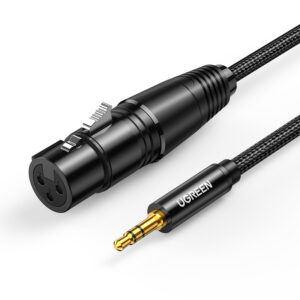 Ugreen garso kabelis 3.5mm mini jack (kištukas) - XLR (lizdas) 1m juodas (AV182)