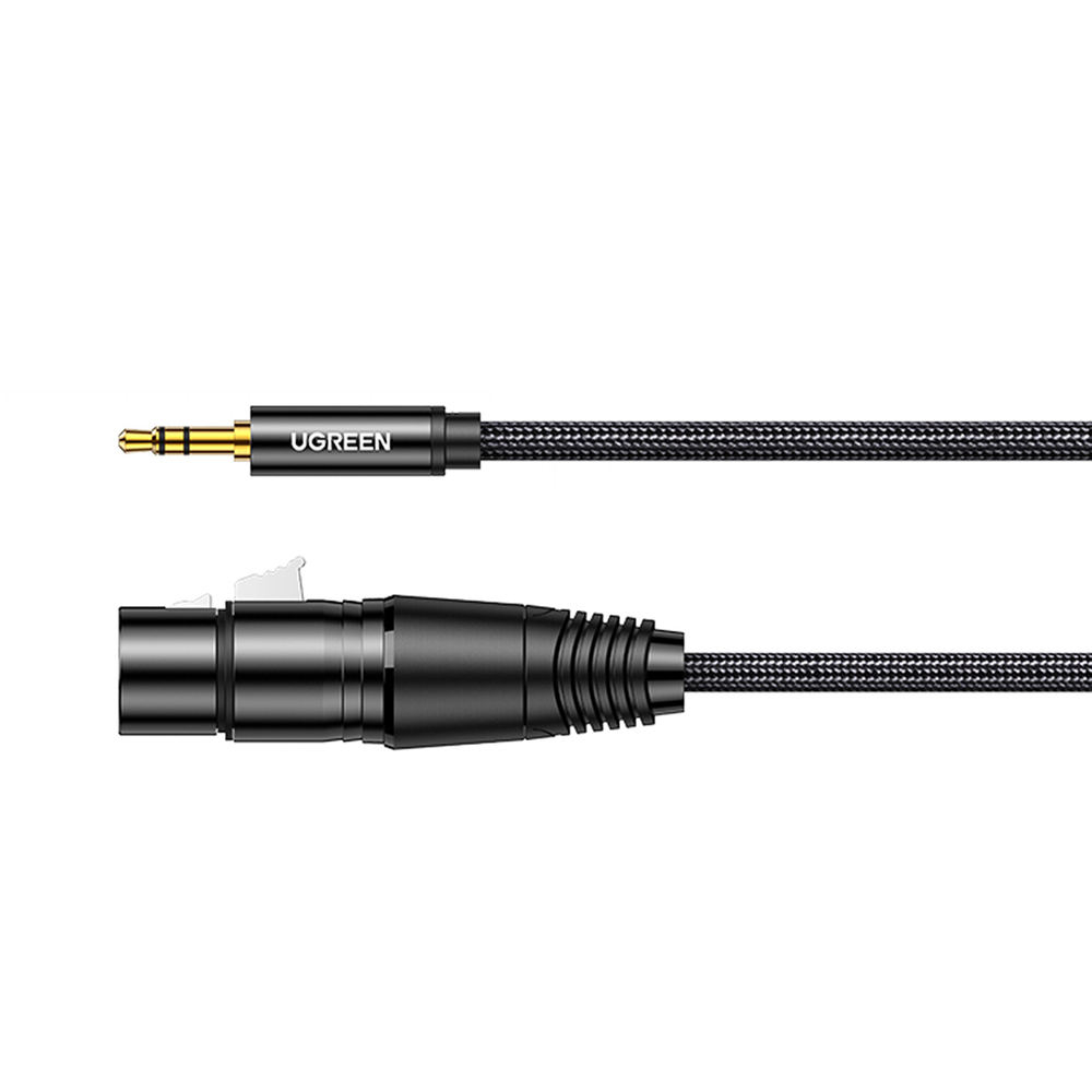 Ugreen garso kabelis 3.5mm mini jack (kištukas) - XLR (lizdas) 1m juodas (AV182)