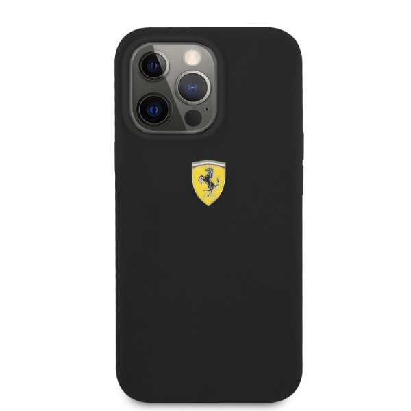 Ferrari MagSafe silikoninis dėklas iPhone 13 Pro Max – juodas