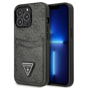 Guess dėklas iPhone 13/13 Pro 6,1 – juodas, su kišenėmis