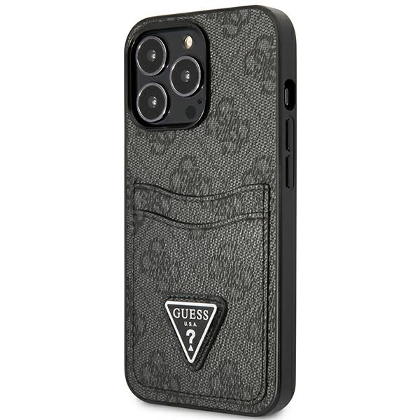 Guess dėklas iPhone 13/13 Pro 6,1 – juodas, su kišenėmis