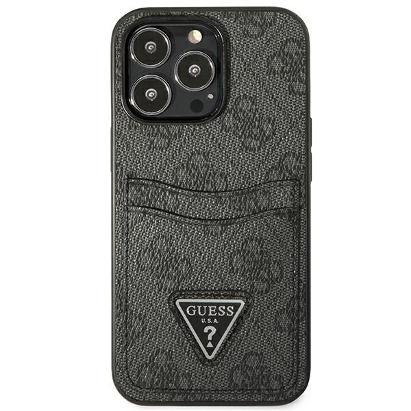 Guess dėklas iPhone 13/13 Pro 6,1 – juodas, su kišenėmis