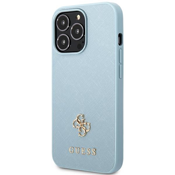 Guess Saffiano 4G dėklas iPhone 13 Pro Max – mėlynas