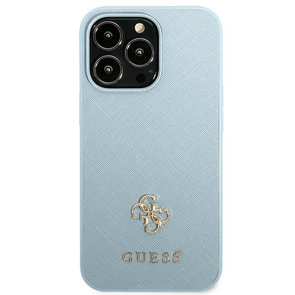 Guess Saffiano 4G dėklas iPhone 13 Pro Max – mėlynas