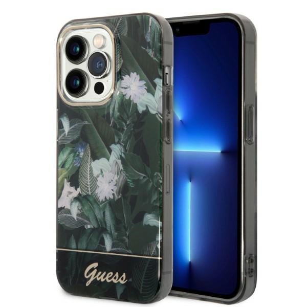 Guess Jungle dėklas iPhone 14 Pro – žalias