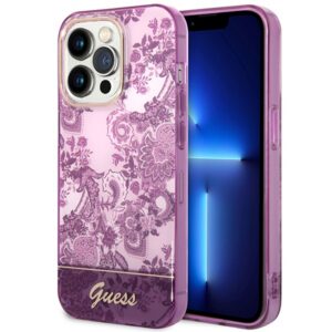 Guess Porcelain dėklas iPhone 14 Pro Max – fuksija